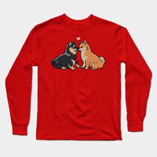 Shiba Inu Kisses Long Sleeve T-Shirt